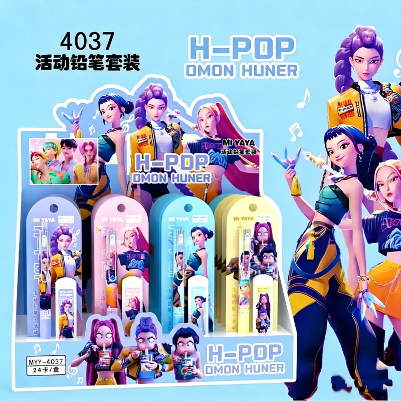 مجموعة أقلام رصاص ميكانيكية من Kpop Demon مقاس 0.5 مم، أقلام رصاص أوتوماتيكية كرتونية لطيفة، مستلزمات مكتبية مدرسية، محطة هدايا للأطفال