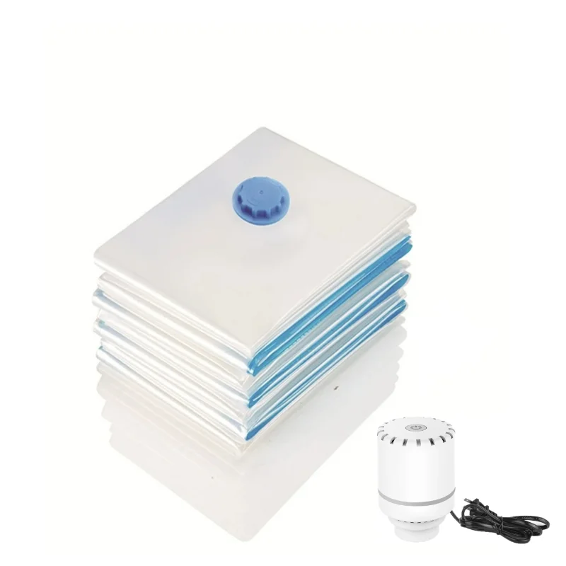 Folding Compressed Bag Electric Pump Travel Vacuum Bag Pump Mini Vacuum Sealer Machine Space Saver for Clothes Organizer