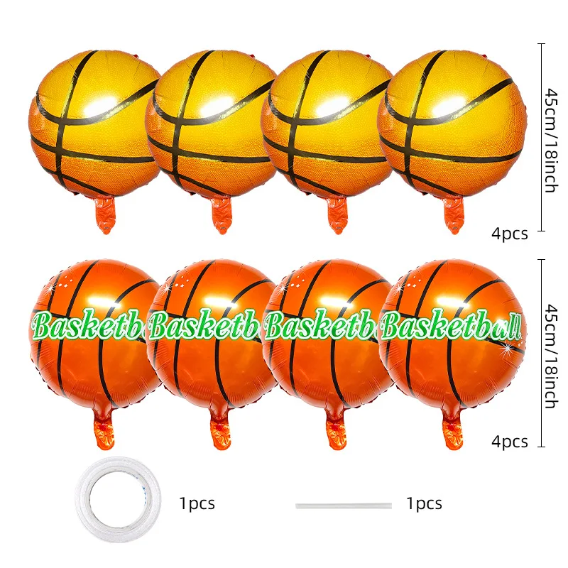 10-teiliges Sport-Luftballons-Set aus Aluminiumfolie – Fußball-, Basketball-, Rugby- und Baseball-Designs – perfekt für Sport-Themenpartys – Detail 5