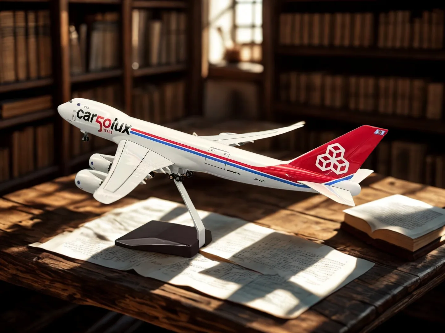 

Display Aircraft B747 1/150 Scale 47CM Luxembourg Cargo 747-8F Airplane Toy Transport Plane Model Diecast Resin Collection