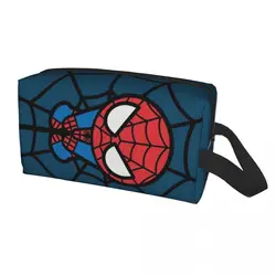 Custom Kawaii Spider Man Hanging borsa per il trucco capovolta per le donne Travel Cosmetic Organizer Cute Spiderman Storage borse da toilette