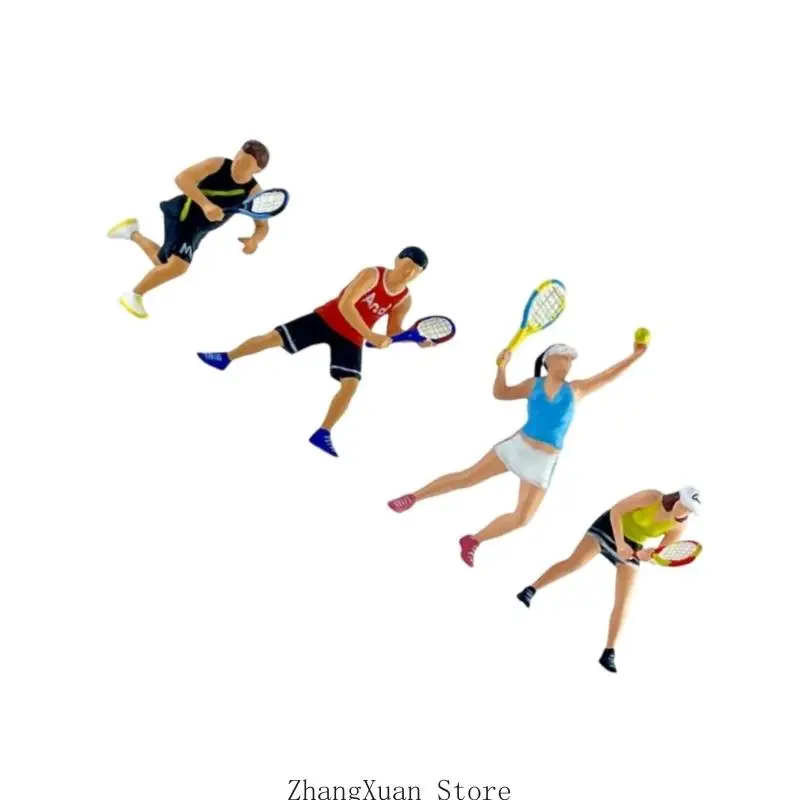 Tennisspieler-Figurenmodell, Maßstab 1:64, bemalte Miniaturfigur, Miniaturszenen, 3XUF – Detail 9