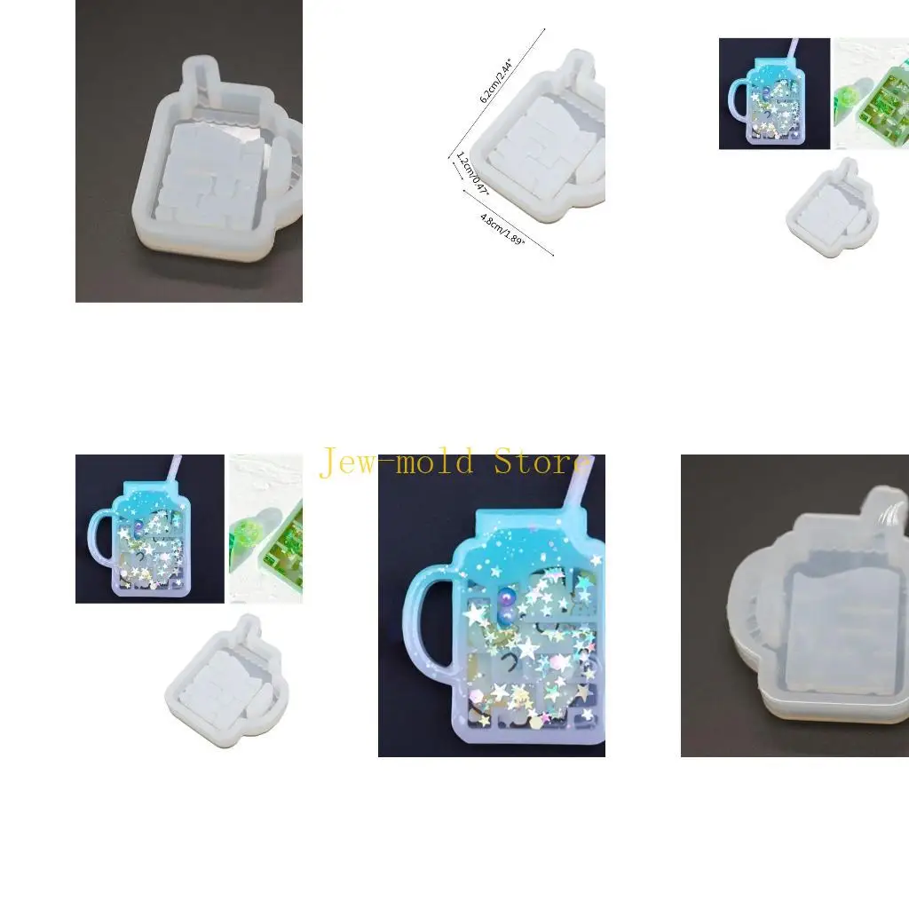 

C71B Sturdy Silicone Craft Mould with Unique Drink Cup Patterns Portable Accessory for Homemade Chocolates and Cakes