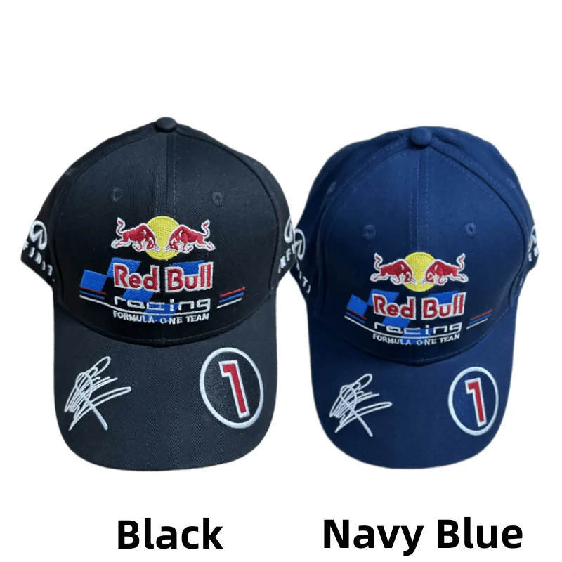 1PC Fashion Red Bull Baseball Cap Hip-hop Hat All-match Cap for Men and Women Adjustable Outdoor Sun Hat/Color :Black-Navy Blue