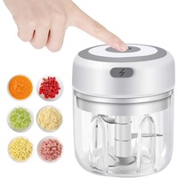 Electric Garlic Mincer 250ML Vegetable Chopper Food Chopper, USB Mini Garlic Mincer, Onion Chopper Portable Small Food Processor