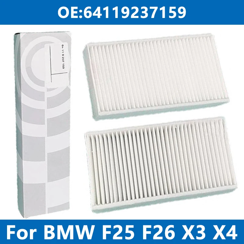 

2Pcs Car Cabin Filter Air Conditioner 64119237159 For BMW F25 F26 X3 X4 18d 20i 20d 28i 30d 35d 35i M40i Cabin Air Filters