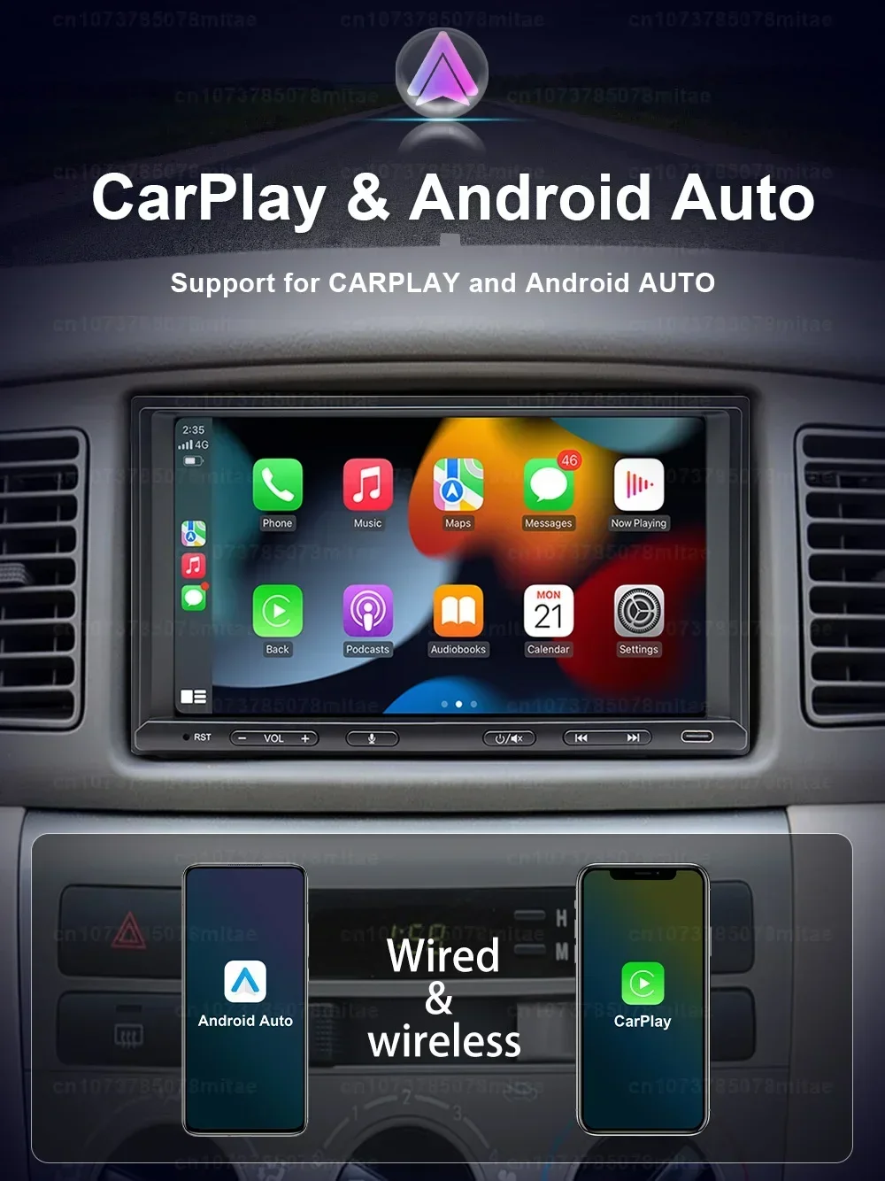 Type C 2 Din 7 Inch Car Universal Multimedia AI Voice Wireless Android Auto Carplay GPS Navigation MP5 Radio steroe head unit - Image 2