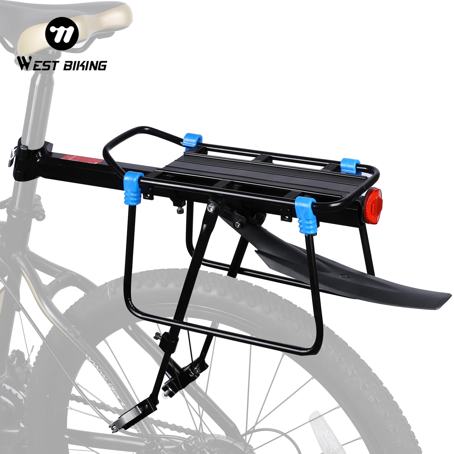 

WEST BIKING Велосипедный кронштейн для багажа с высокой грузой, багажник из алюминиевого сплава, задний багажник для велосипеда с быстроразъемным крылом