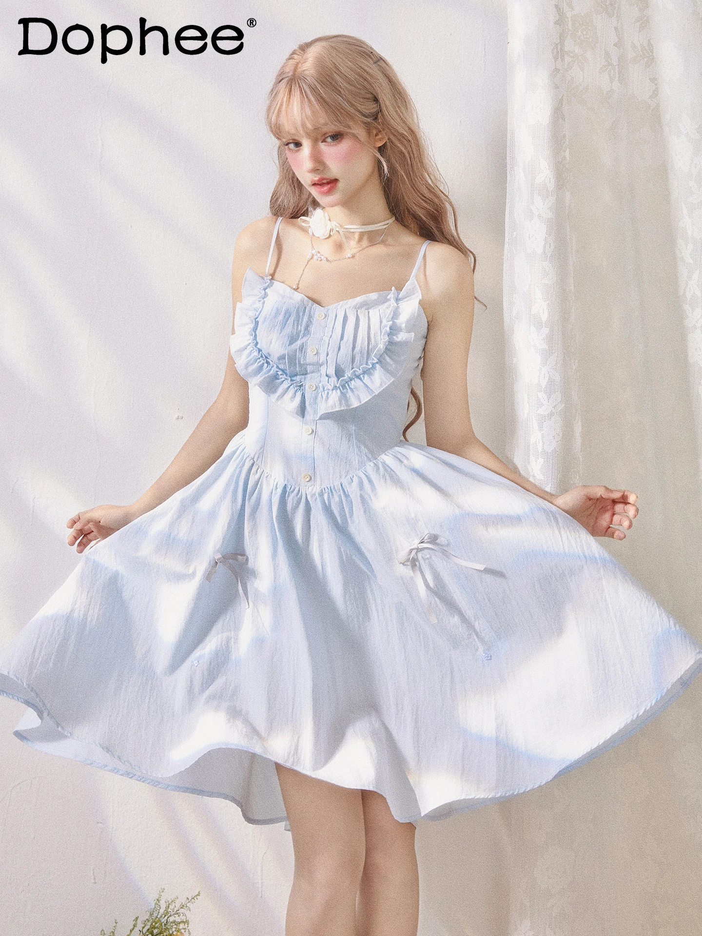 

Sweetheart Girl Japanese Original Lolita Fresh Camisole Dress Soft Girl Cute Everyday Versatile Casual Dress