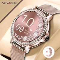 MEVADEN Rose Gold Smart Watch Bluetooth Call Lady 100+ Sports Mode Fitness Health Monitor Women Smartwatch for IOS Android NX19