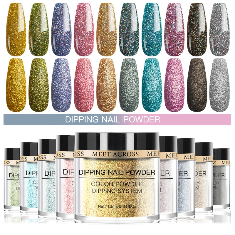 CONHEÇA ACROSS-Nails Dip Powder, Natural Dry, Sem Cura Lâmpada, Pó Acrílico, Glitter, Nail Art, Cosméticos, Acessórios