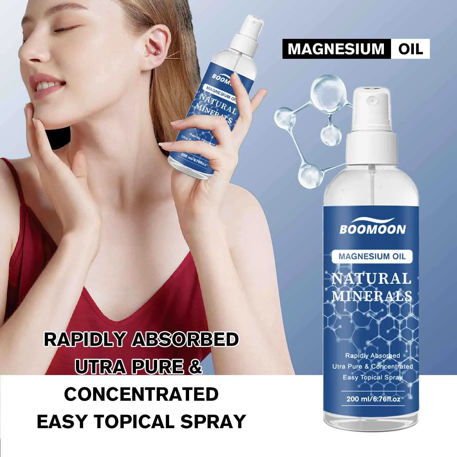 200ml Magnesium Oil Spray Bottle With Magnesium Chloride Topical Magnesium Supplement For Skin Application And Dermal Absorption