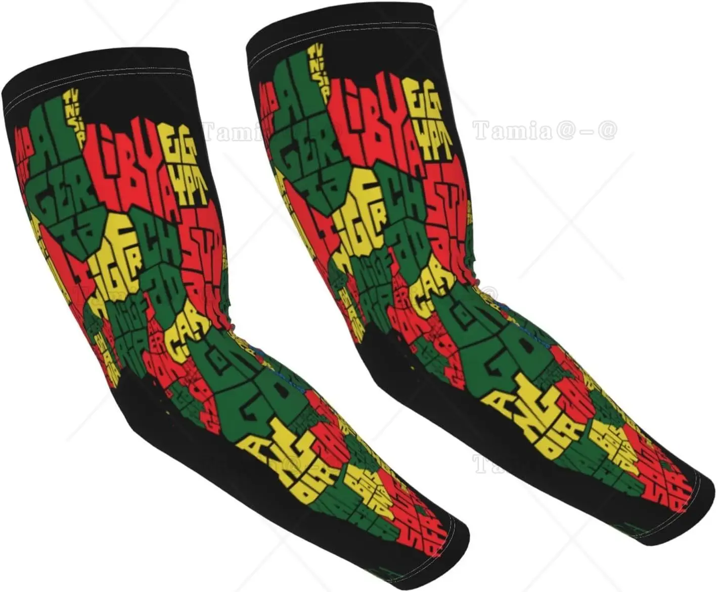Africa Map Arm Sleeves Uv Protection Sun Unisex Sport Ice Silk Sleeves