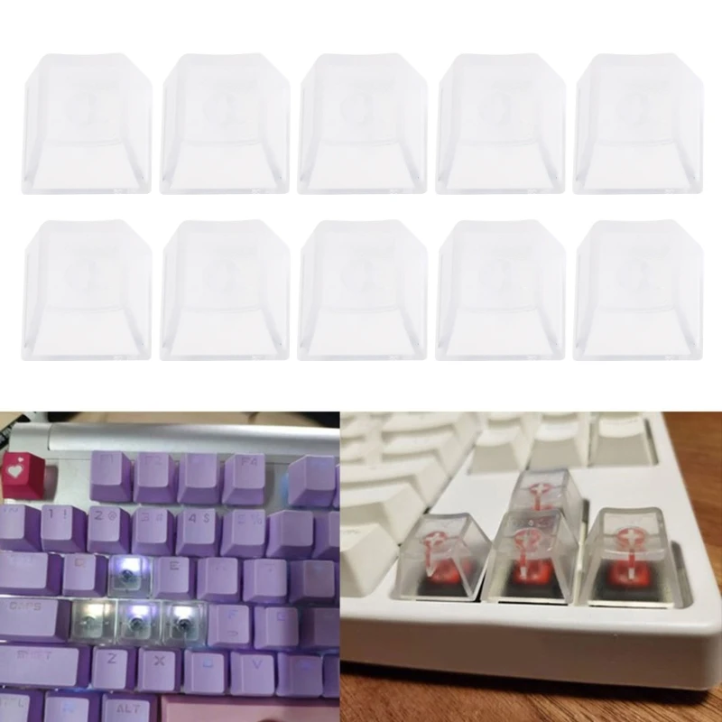 10/20Pcs Transparent ABS Keycaps for Mechanical Keyboard Matte Backlit Keycap For Keyboards Switches Keycaps