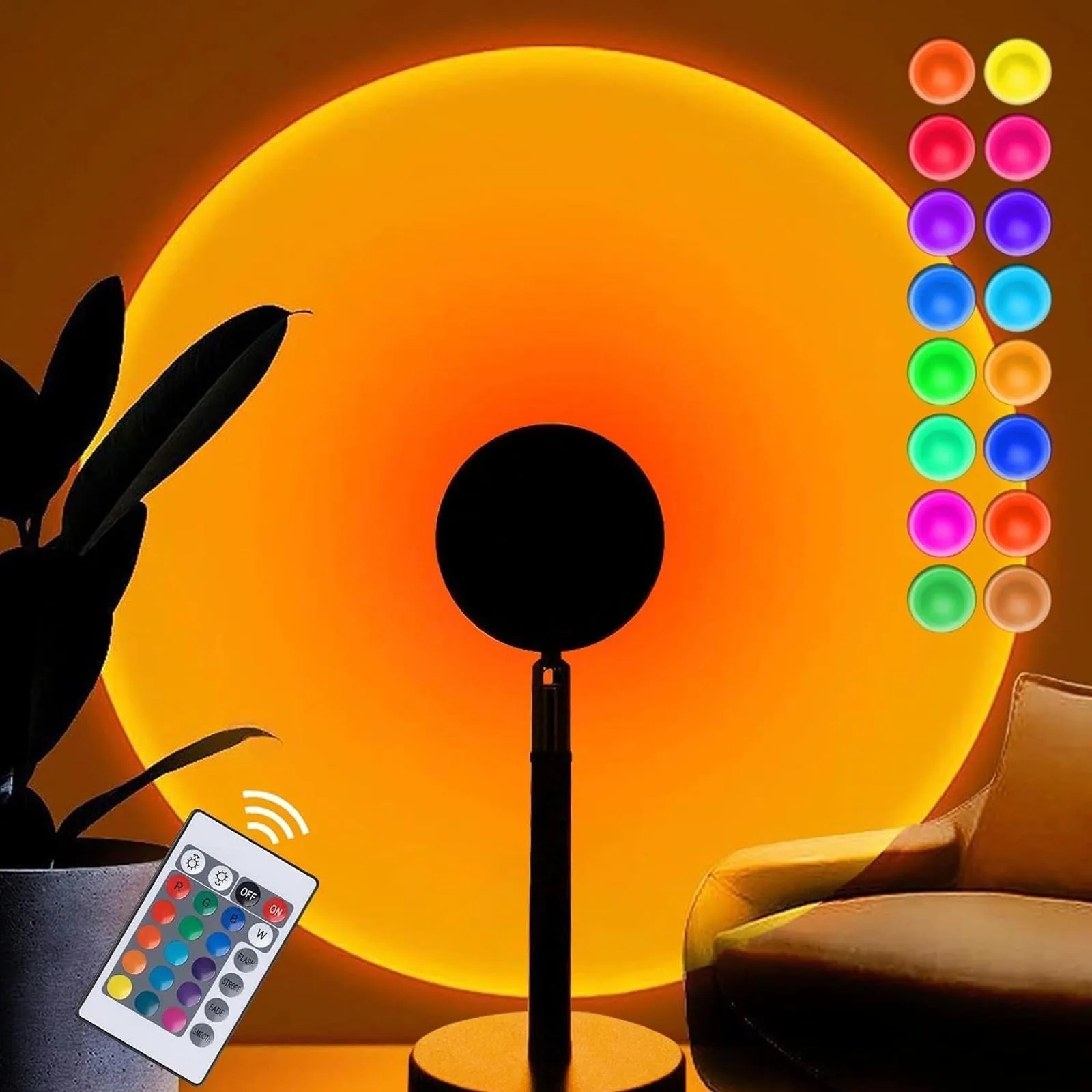 Sunset Lamp Projection Rotation Rainbow Projection Lamp Led Romantic Visual Led Light with USB Modern Floor Stand Night Light