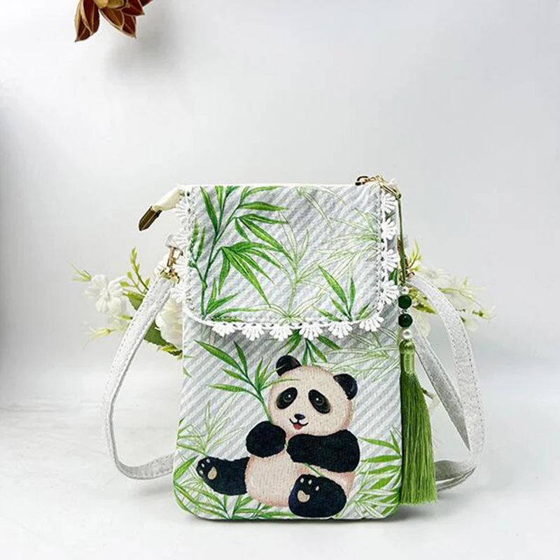 Mini BOLSA DE TELÉFONO con estampado de dibujos animados para mujer, tarjetero portátil, bolso de mensajero para mujer, moda urbana, verano fresco