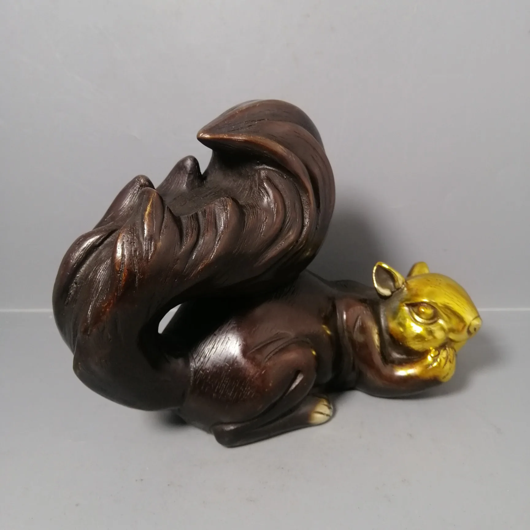 China Bronze brass Gilding Little squirrel Statue halloween Metal crafts home Decoration Small ornaments