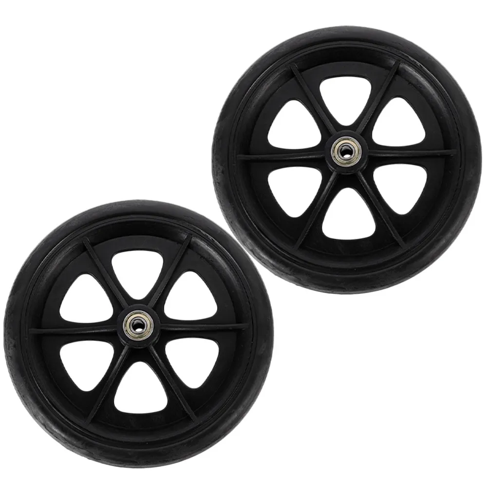2Pcs 8 Inch Front Wheel Replacement for Wheelchair Walker Rollator Lightweight Compact Wear Resistant High Strength Stable