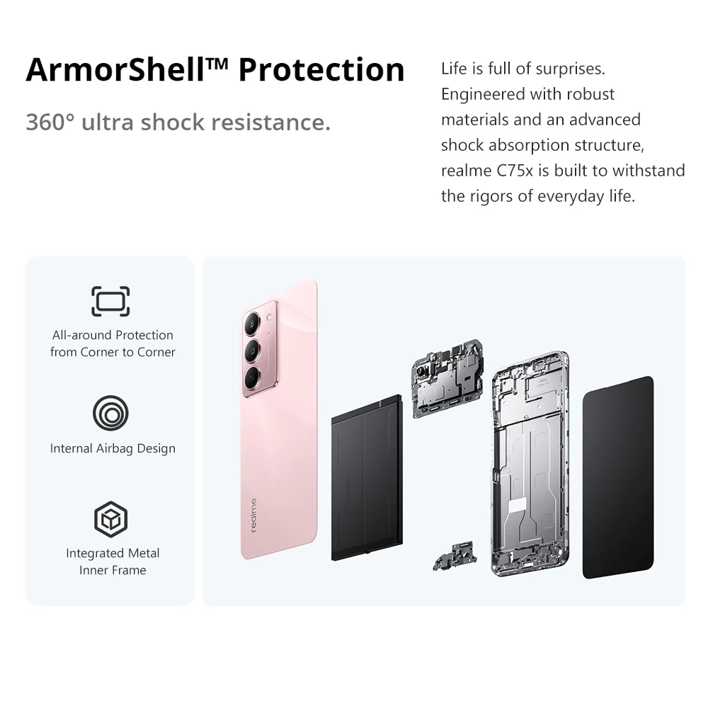 هاتف Realme C75X 8GB Ram 256GB Rom الإصدار العالمي 4G الذكي NFC