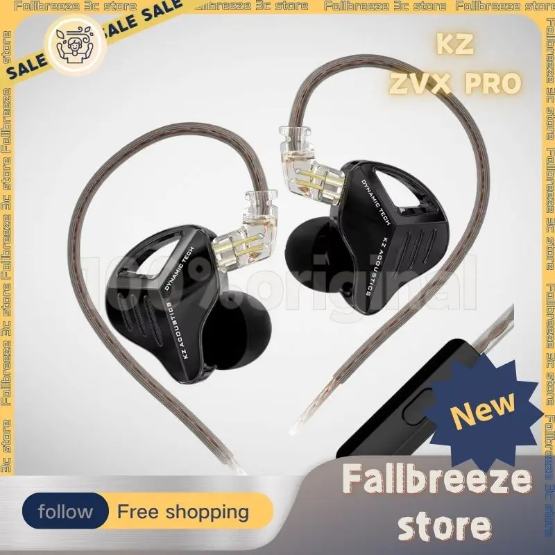 KZ ZVX PRO HIFI Bass Earphones in Ear Dynamic Metal Earbuds Headphones Noise Cancelling Monitor Headsets ZSN EDCX ZVXPRO Custom