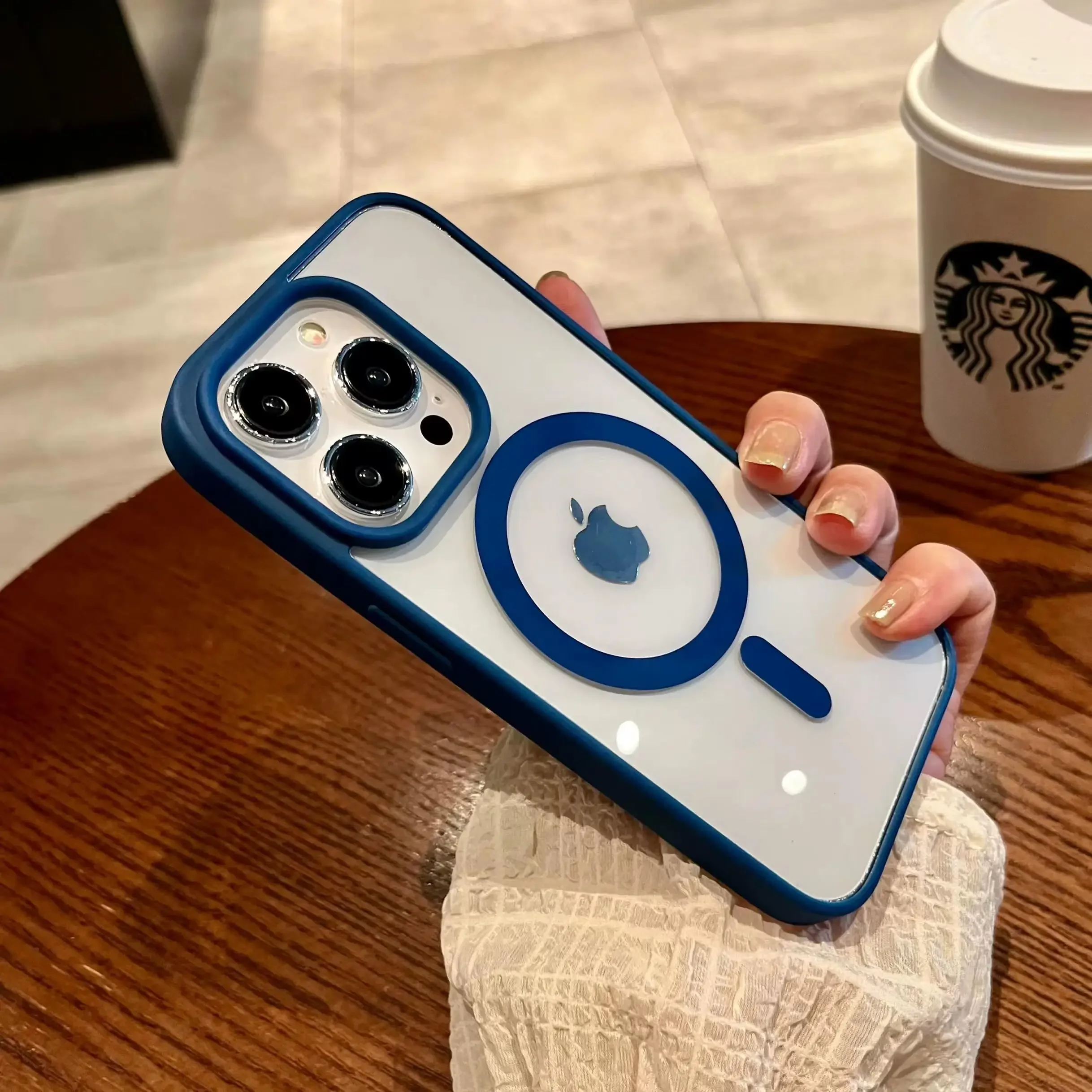 Luxury Magnetic Wireless Charge For Magsafe Case for iPhone 15 14 Plus 13 12 11 Pro Max Shockproof Soft Transparent Bumper Cover