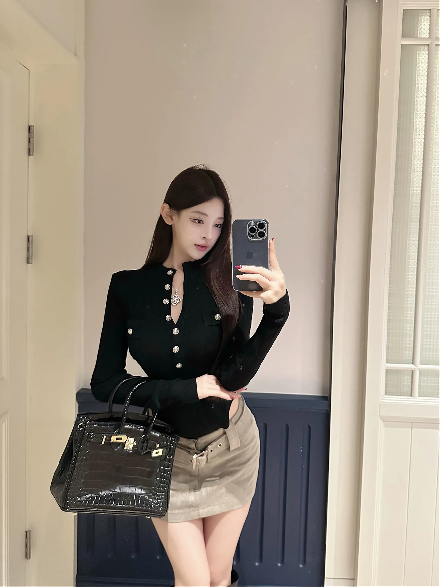 

Женский трикотажный пуловер Luna 8 New Small Bus Sle с длинным рукавом, на пуговицах, приталенный, с круглым вырезом, модный, Весна 2026