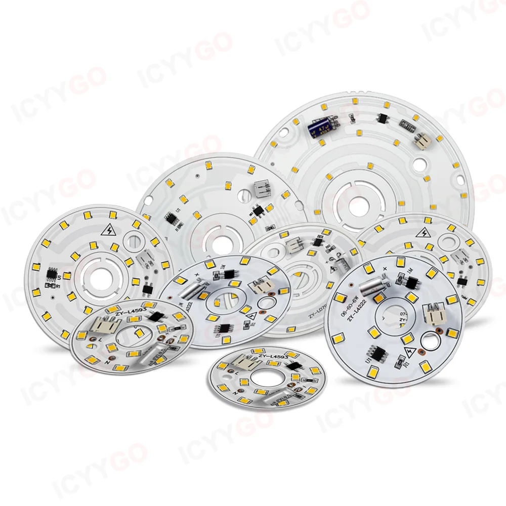220V Driverless LED Light Board 5W 6W 10W 12W 15W 3000K-6000K Round Bulb Pendant Light Downlight Accessory Light Source Board image 3