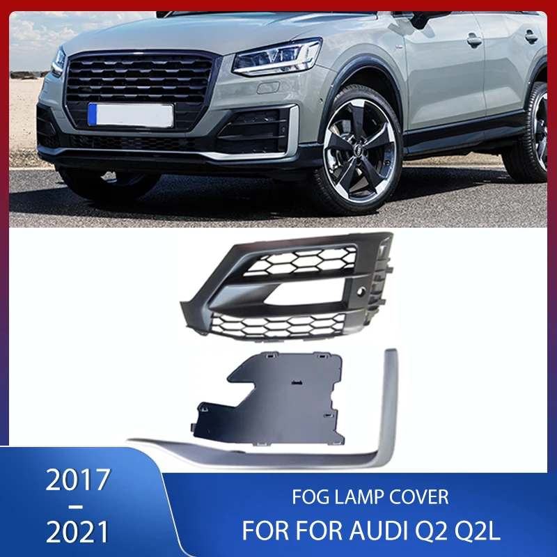 

Car Front Bumper Fog Light Cover Baffle Cap Lamp Grille Grill Frame Chrome Strip For Audi Q2 Q2l 2017 2018 2019 2020 2021