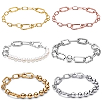 925 Sterling Silver Original Me Bracelet Fit Brand Me Charm Beads Fashion Round Beads Women femme Bracelet Jewelry 2025 Hot