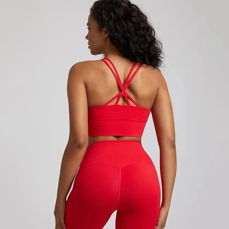 Sutiã Esportivo de Limão Suor-Wicking para Mulheres, Cross Back, Alto Impacto, Treinamento Abrangente, Jog Source, 4Way Stretch