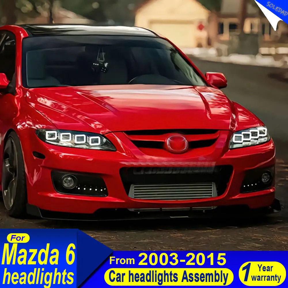 Car headlights for Mazda 6 2003 2004 2005 2006 2007 2008 2009 2010 2011 2012 2013 2014 2015 Mazda 6 Head Lamp Drl Projector Lens