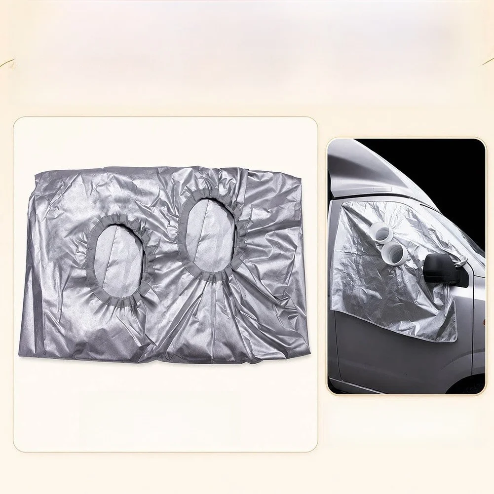 1Pcs 115x85cm Silver Car AC Hose Cover Sealing Cloth Window Sunshade For SUV Sedan Portable Air Conditioner Curtain