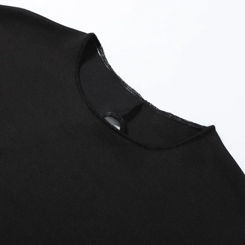 Sexy Rückenfreies Top und Hosen-Set für Damen, Einfarbiges Kurzarm-Oberteil mit Langer Schmaler Hose, Damenanzug für Sommer und Herbst 2026, Neu – Detail 3