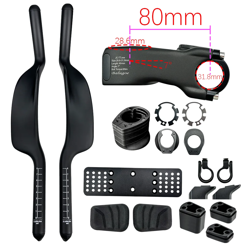 26 BALUGOE MTB Fietsstuurpen Verticale Pijpsteun HandvatTriathlon Gemodificeerde Highway Bike TT-handgreep, Lepelzijhandgreep, 28,6-31,8MM