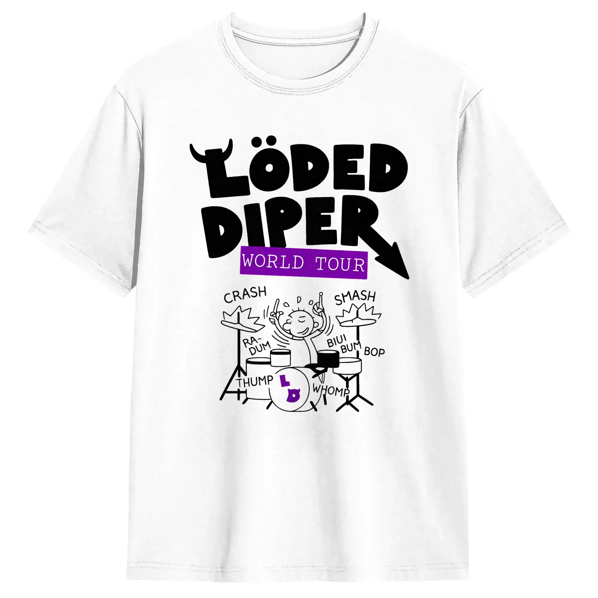 Loded Diper World Tour T-Shirt for Men  Casual 100% Cotton Tees Round Collar Short Sleeve T Shirts New Arrival Clothes