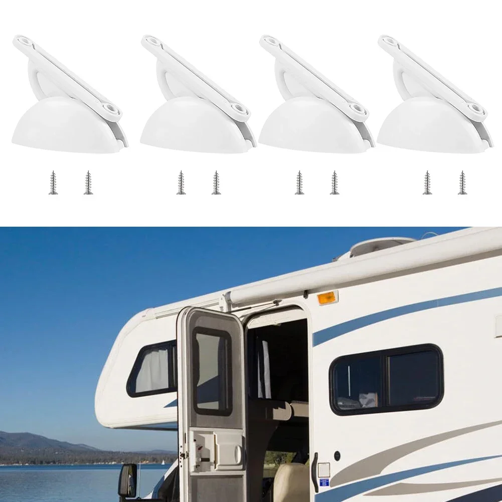 4pcs Caravan Door Retainer Stopper Plastic Limiters Camping For Rv Push Catch Holder Camper Accessories Motorhome Door Stop