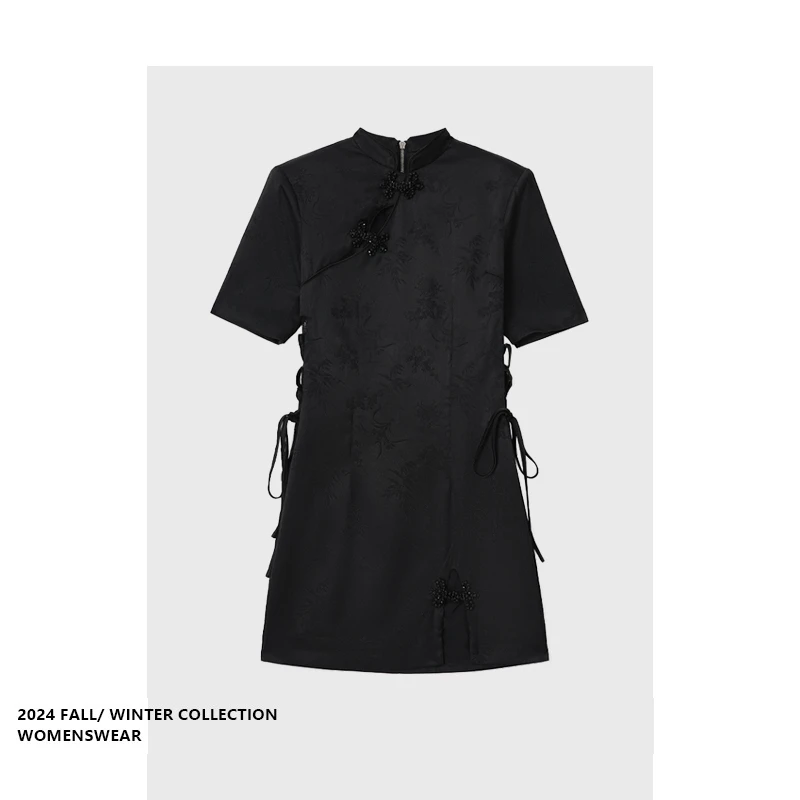 

Женское летнее платье-ципао Forever2 в китайском стиле с цветочным узором, ретро, высококачественное, цельное, летнее, модель Sve Dr