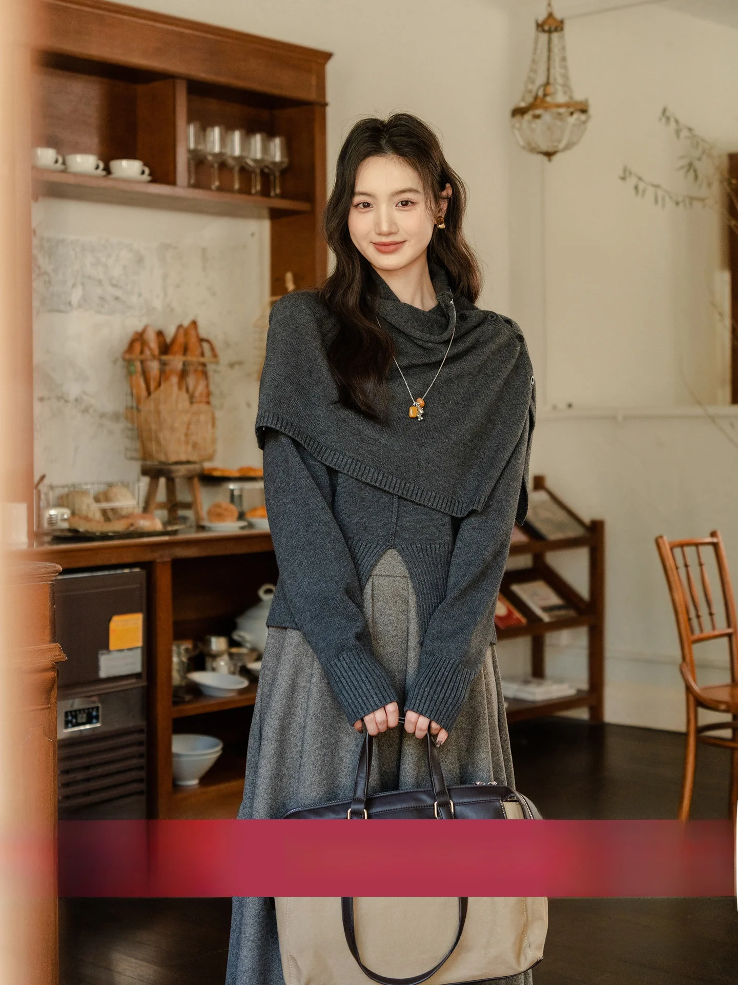 

Women's Knitted Cowl Ne Sweater oulder awl Coat Warm Sli Autumn Winter Faion Soft Acrylic Viscose Polyester Blend
