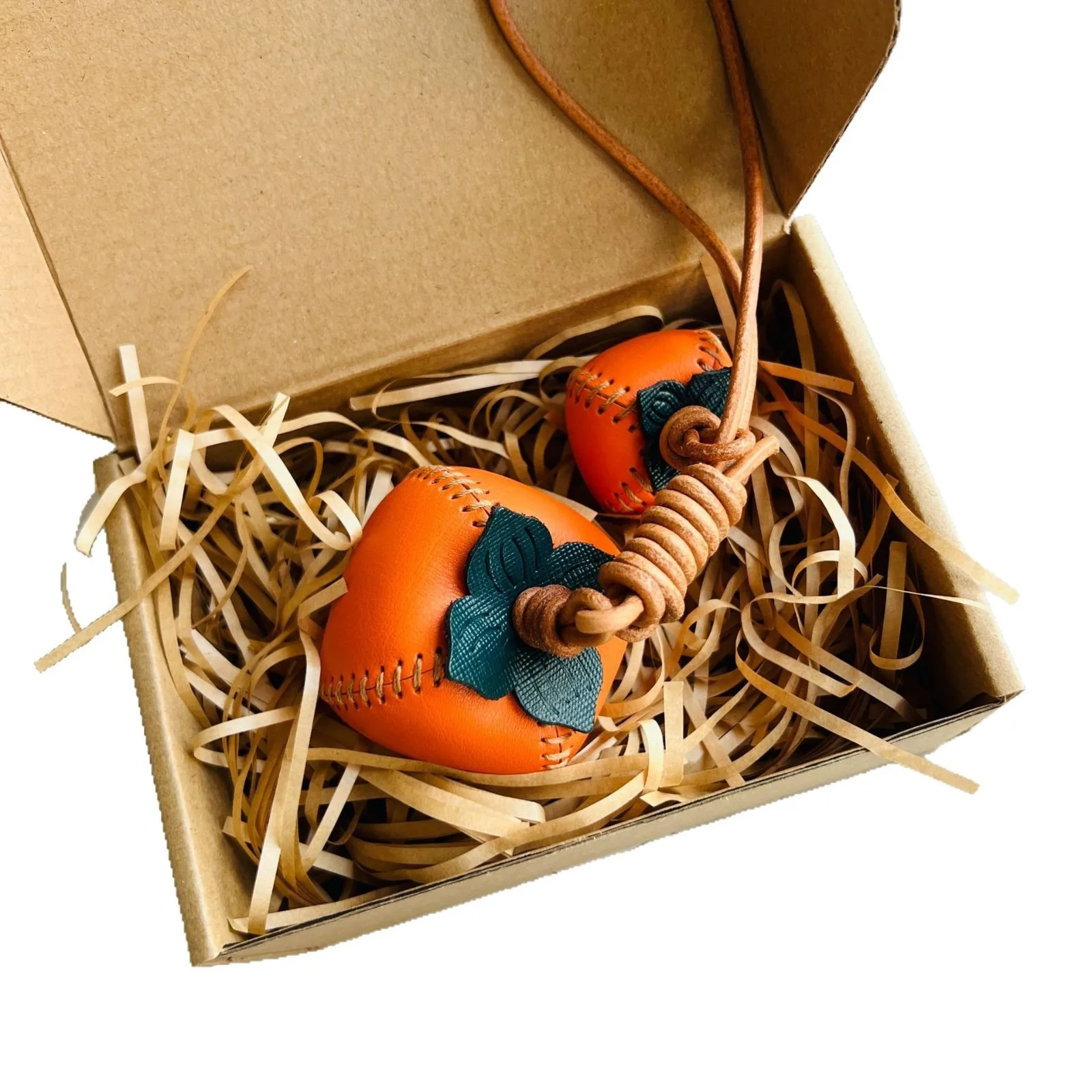 Handgefertigte Anhänger aus echtem Leder, geeignet für Taschen, Handtaschen, Rucksäcke, niedliche Ledertaschenanhänger, Obst-Schlüsselanhänger-Zubehör – Detail 3