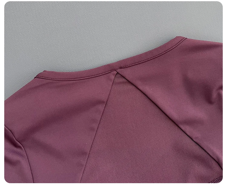 Women Deep V Mesh Back Cutout Crop Long Sleeve Yoga Top Slim Quick Dry Breathable Running Fitness Sports Tee