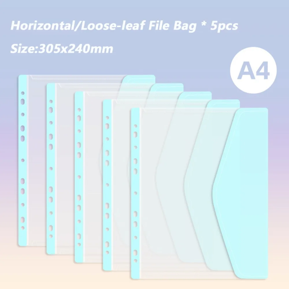 New Loose Leaf A4 File Folder Transparent Detachable Data Booklet Students Stationery File Bag Gift