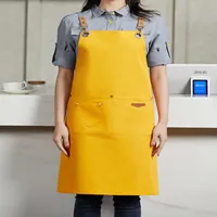 Canvas Apron - Durable with Multi-Pocket Design - Ideal for Coffee Bars, Restaurants, Milk Tea Shops, Flower Boutiques, and Bake