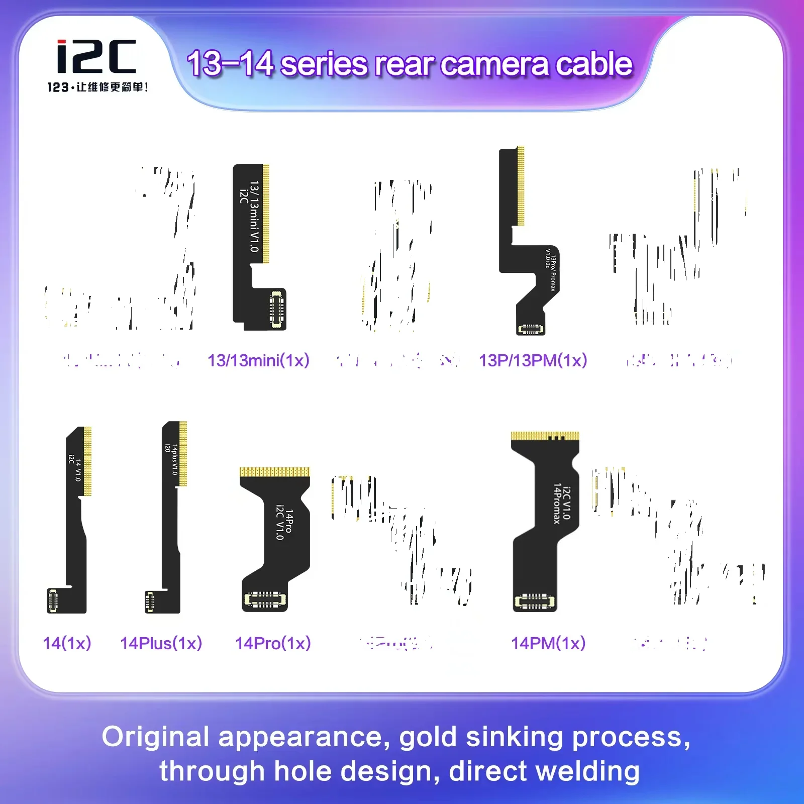 I2C Rear Camera Flex Cable FPC For X-14 Series Super Wide Angle Long Focus Repair Replacement Flex Parts