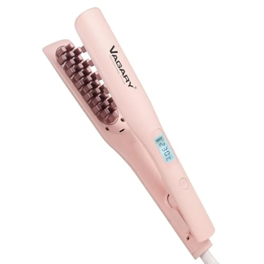 

Professional Volumizing Ceramic Flat Iron with 360 Tail Rotation Dual Voltage for Medium or Fine Hair Adjustable Temperature an