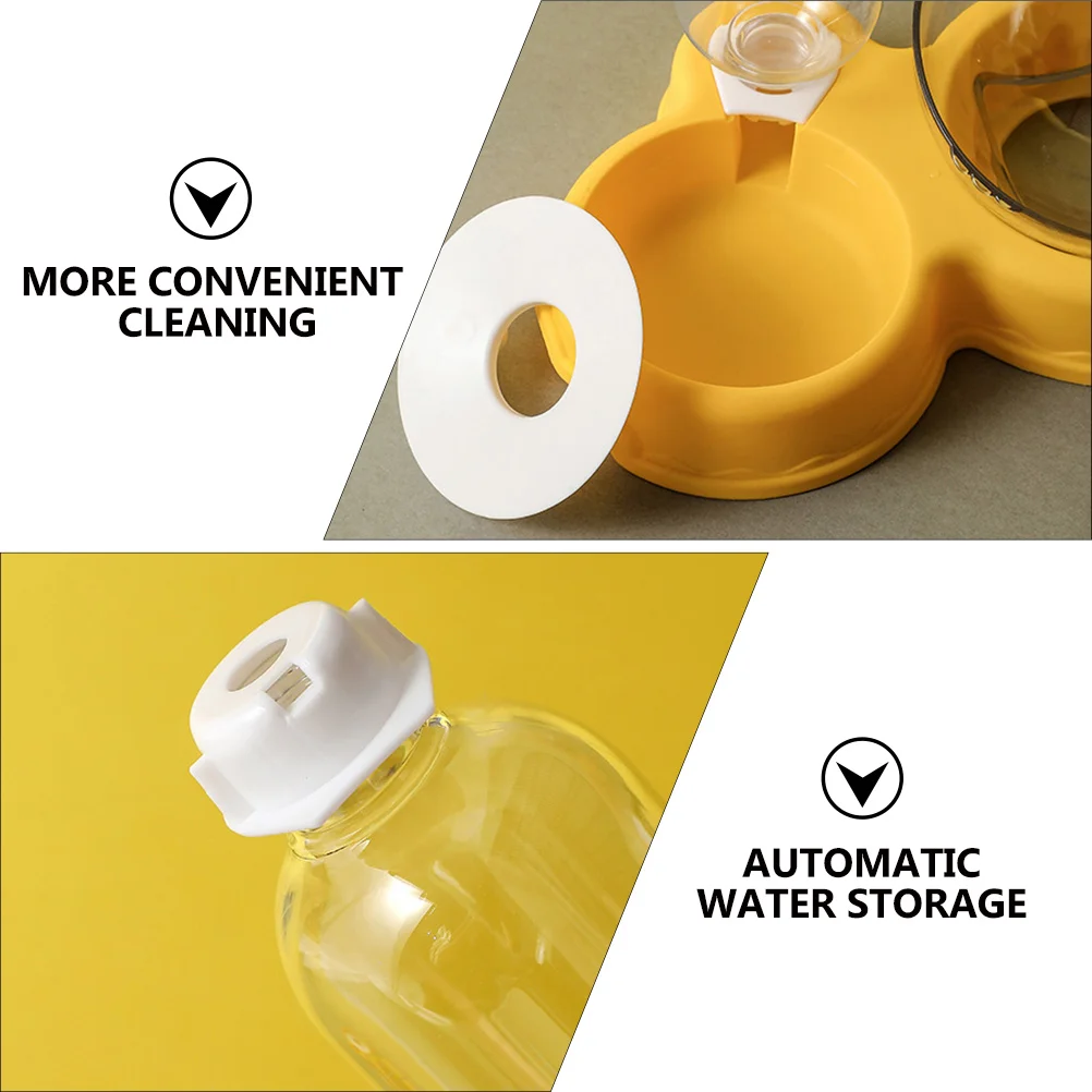 

1pc Automatic Water Feeder Cat Food Bowl Raised 3 in 1 Dispenser Double Drinking Durable Plastic Large Capacity Separate Design
