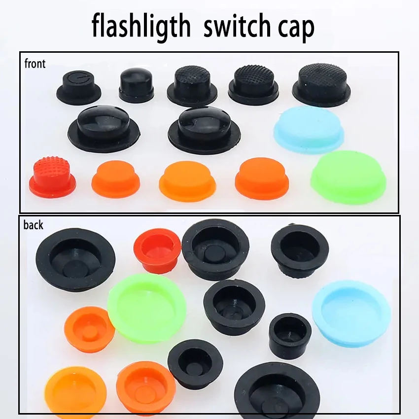 2 stück Schwanz Wasserdicht Schalter Taste Gummi Taste LED Lade Starke Licht Taschenlampe Taste Zubehör Abdichtung Gummi Kappe – Detail 1