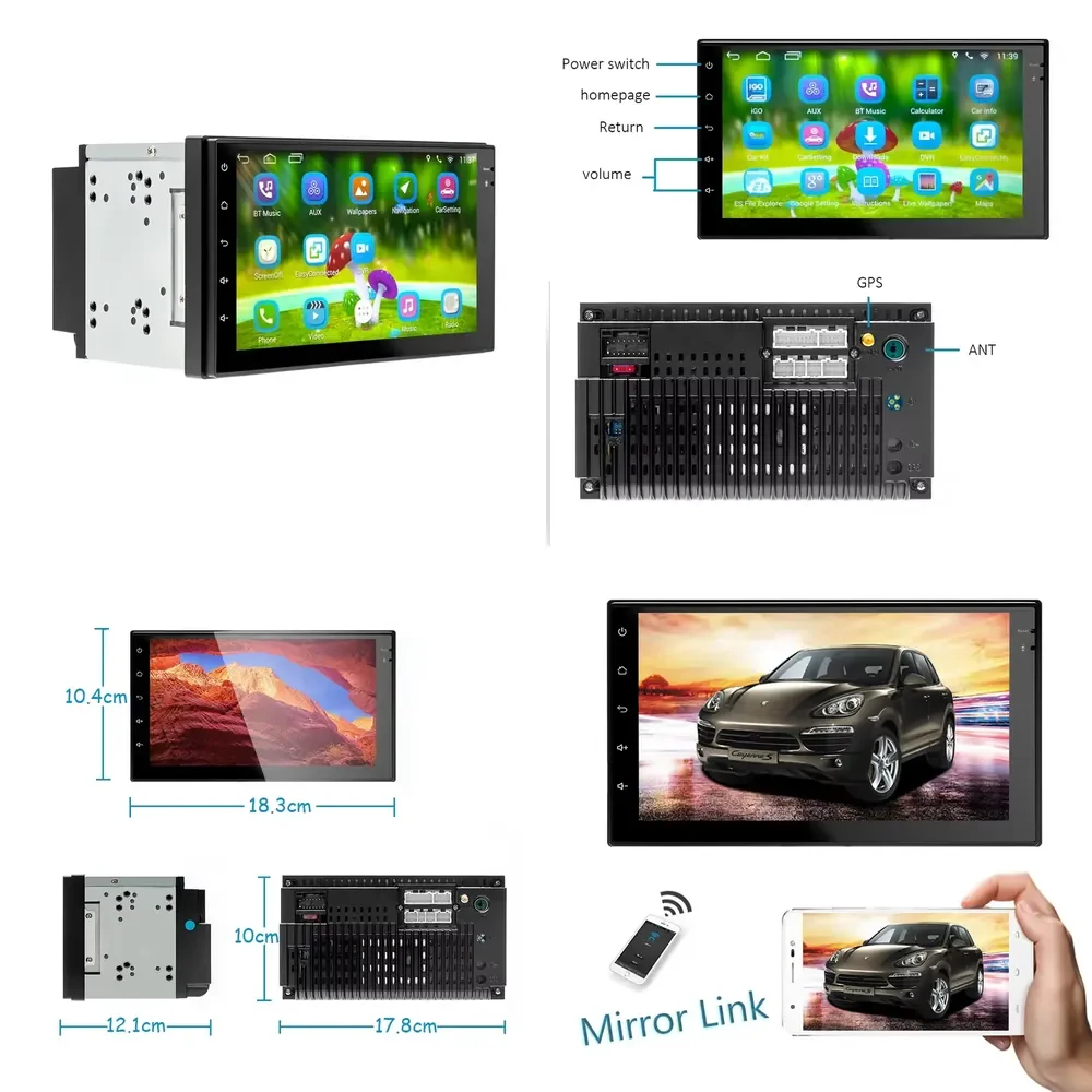 Android Car Radio 7 Inch 2din GPS Navigation USB WiFi 2 Din Universal WiFi Multi-Media 7 Inch Car Radios Player for Pioneer