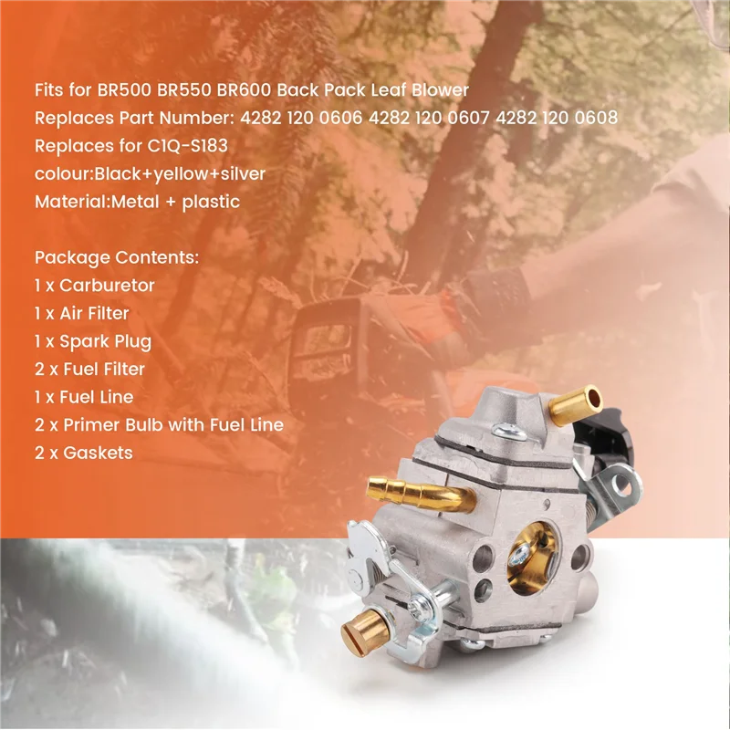 

AX83-BR 600 карбюраторный воздушный фильтр топливный карбюратор ремкомплект для Stihl BR500 BR550 BR600 рюкзак воздуходувка детали воздуходувки для листьев