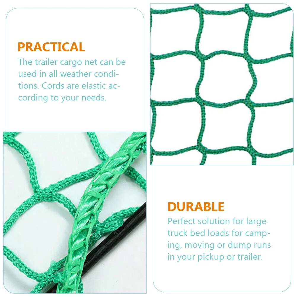 

15pcs Truck Bed Cargo Heavy Duty Nylon Bungee Net For Pickup Trailer Camping Moving Durable Truck Netting Universal