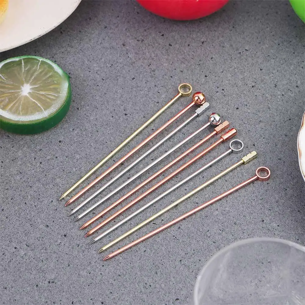 Reusable Party Bar Kitchen Tools Decoration Fruit Fork Cocktail Picks Toothpicks Fruit Sticks